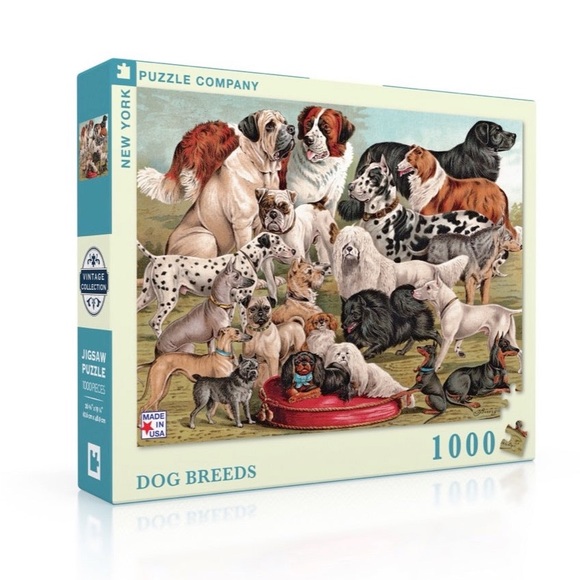 1000 Piece Dog Breeds 26 5/8” x  19 1/4”Jigsaw Puzzle NY Puzzle Company - Picture 2 of 5